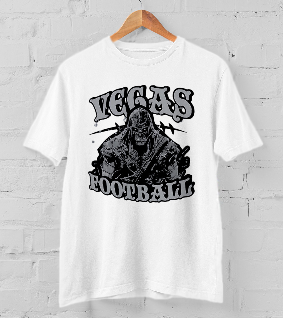 Vegas Football Undead Warrior Grayscale T-Shirt