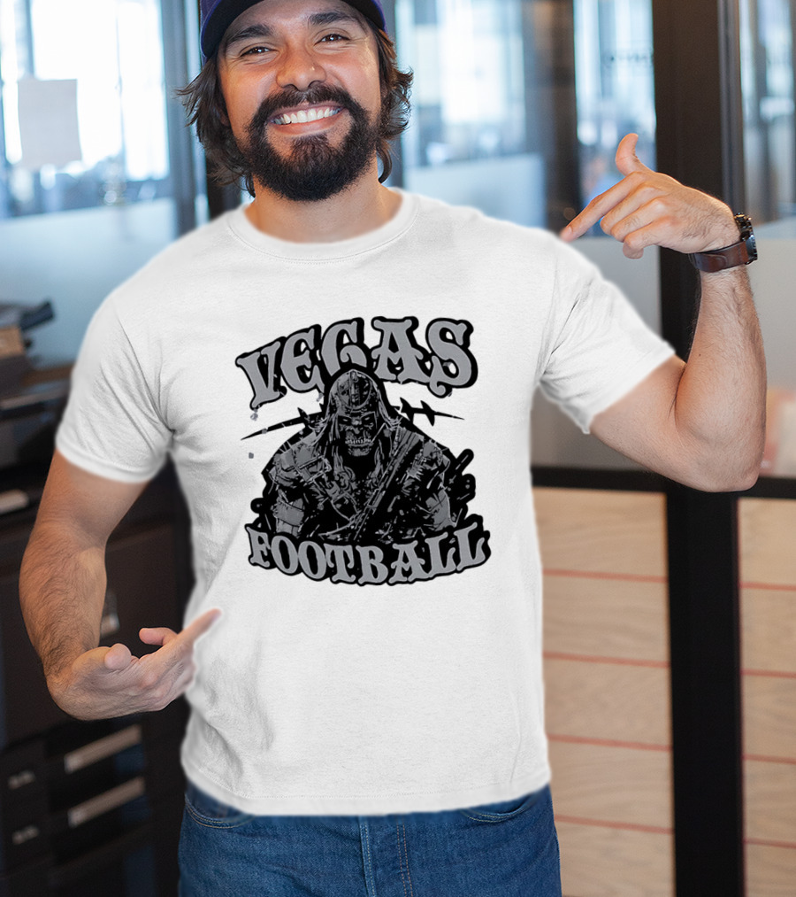 Vegas Football Undead Warrior Grayscale T-Shirt