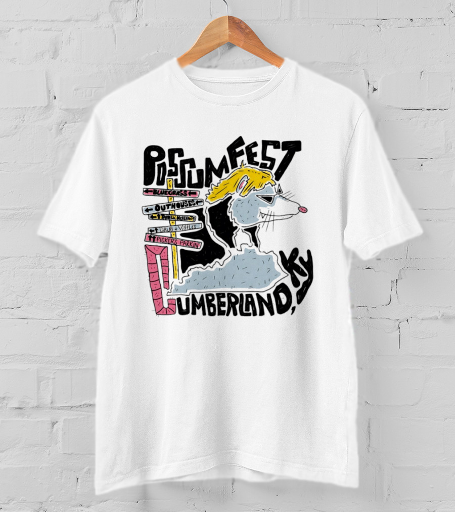 Possumfest Cumberland KY Bluegrass Festival Picken Parkin Fun Map T-Shirt