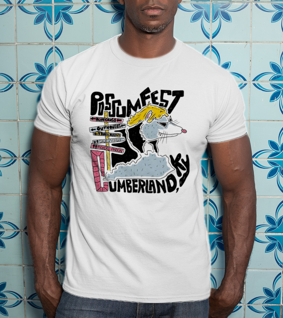 Possumfest Cumberland KY Bluegrass Festival Picken Parkin Fun Map T-Shirt