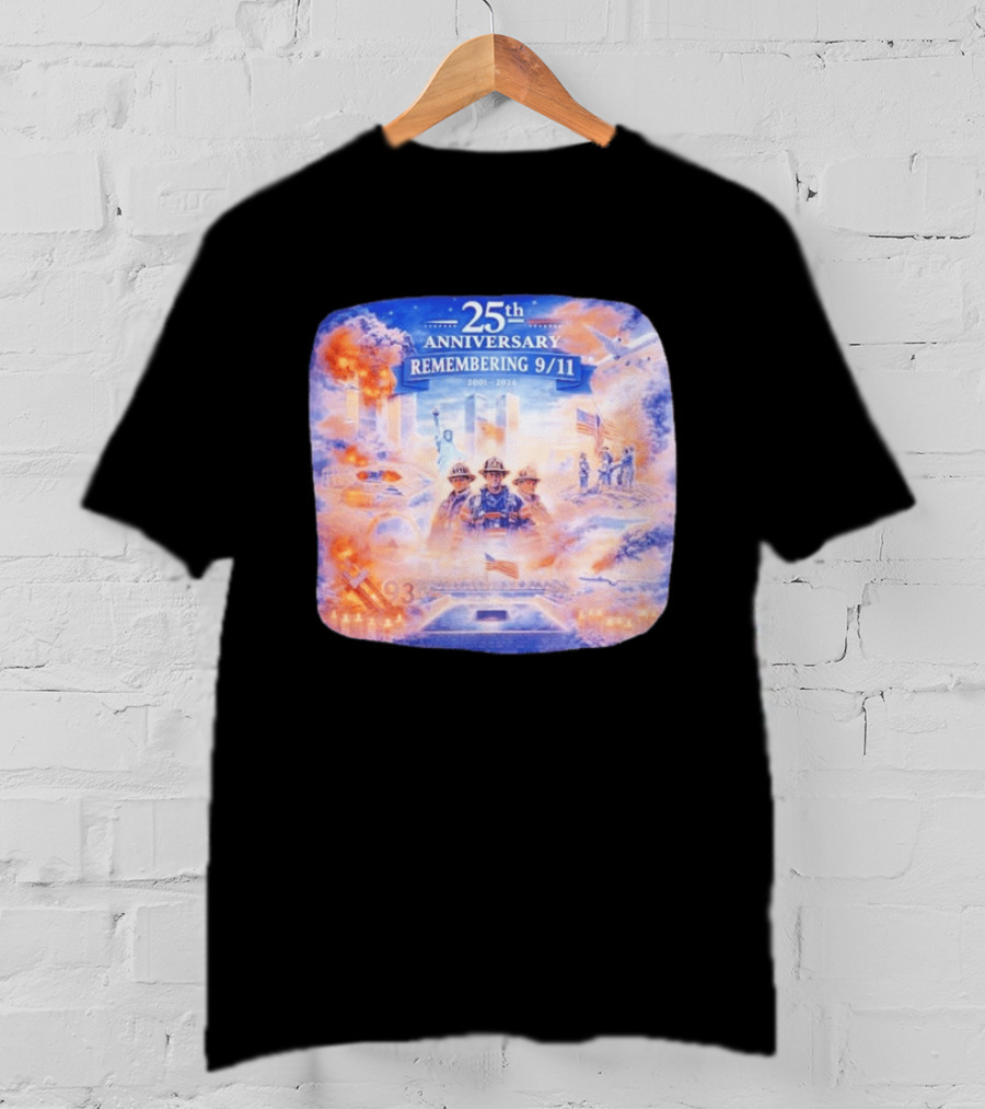 25th Anniversary Remembering 9/11 Memorial 2001 2026 Never Forget America T-Shirt