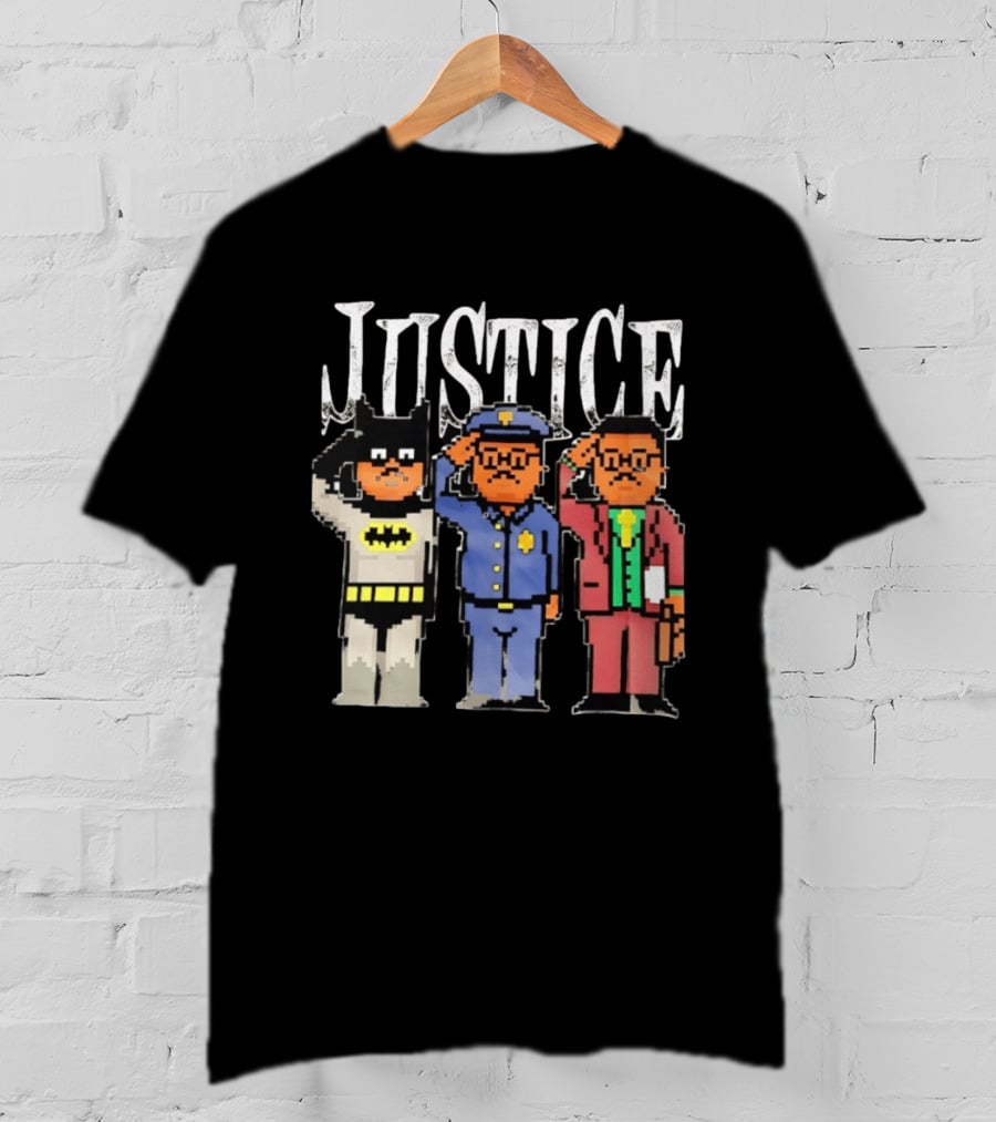 Justice Batman Police Officer Joker Pixel T-Shirt