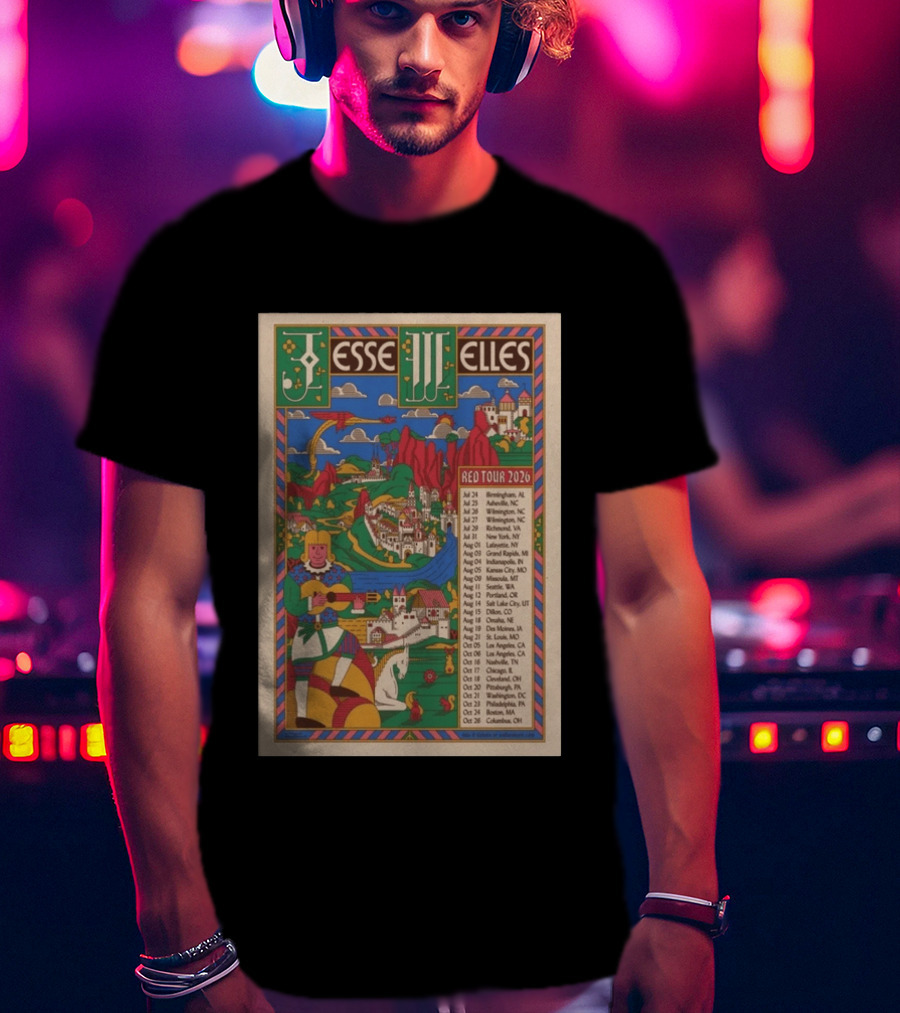 Jesse Welles Red Tour 2026 Cities And Dates T-Shirt