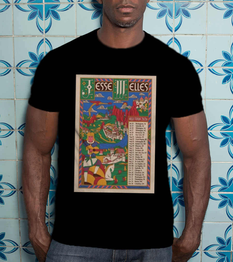 Jesse Welles Red Tour 2026 Cities And Dates T-Shirt