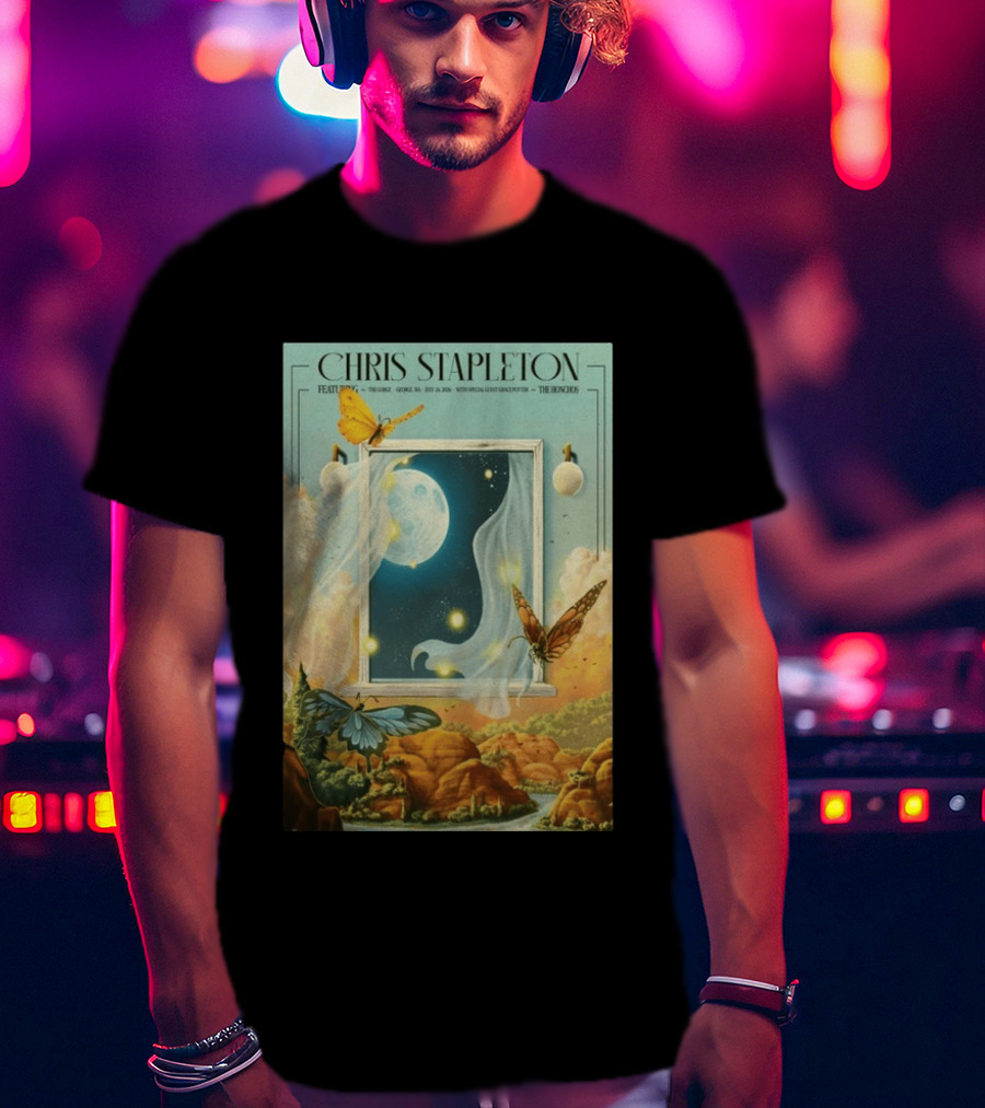 Chris Stapleton Featuring The Gorge July 24 2026 With Margo Price And The Mavericks The Knock3 T-Shirt