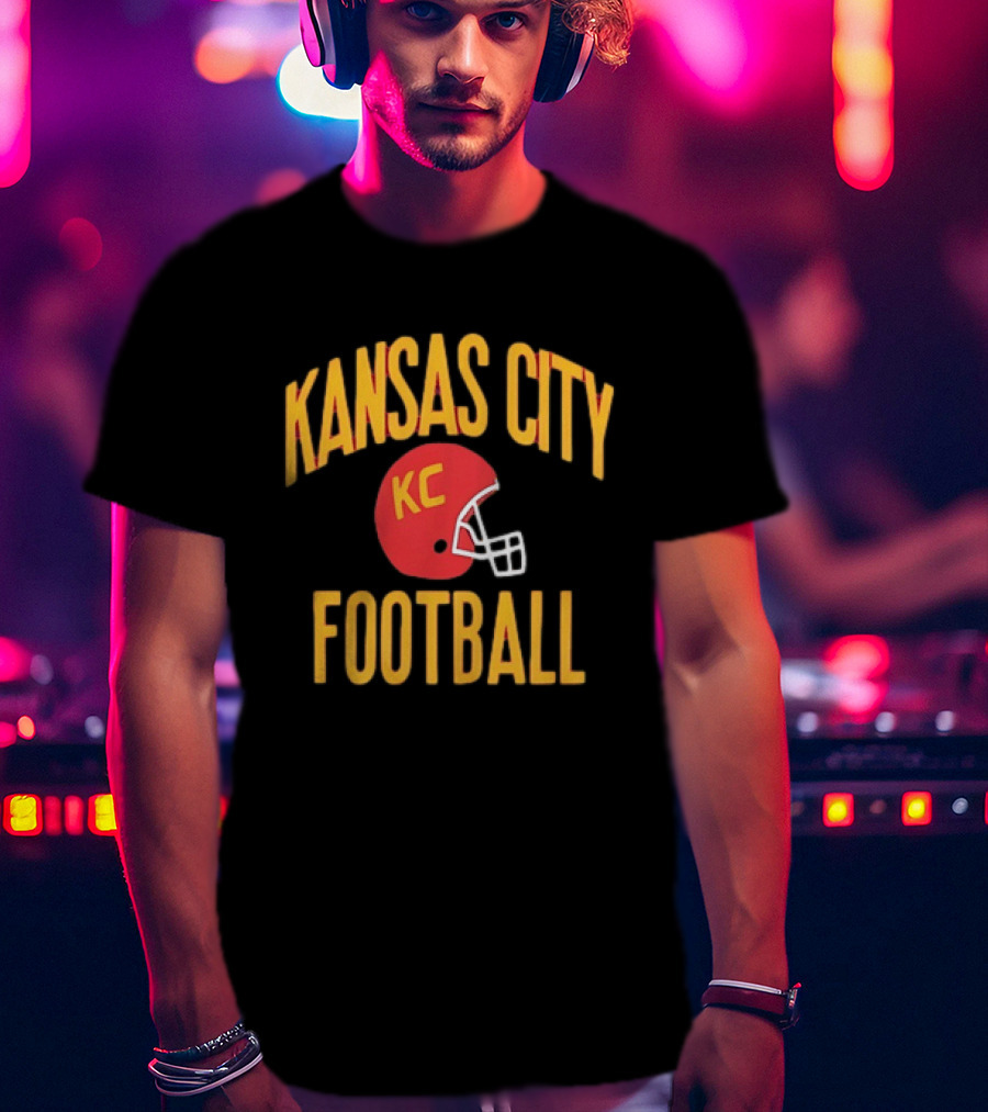 Kansas City KC Football Helmet T-Shirt