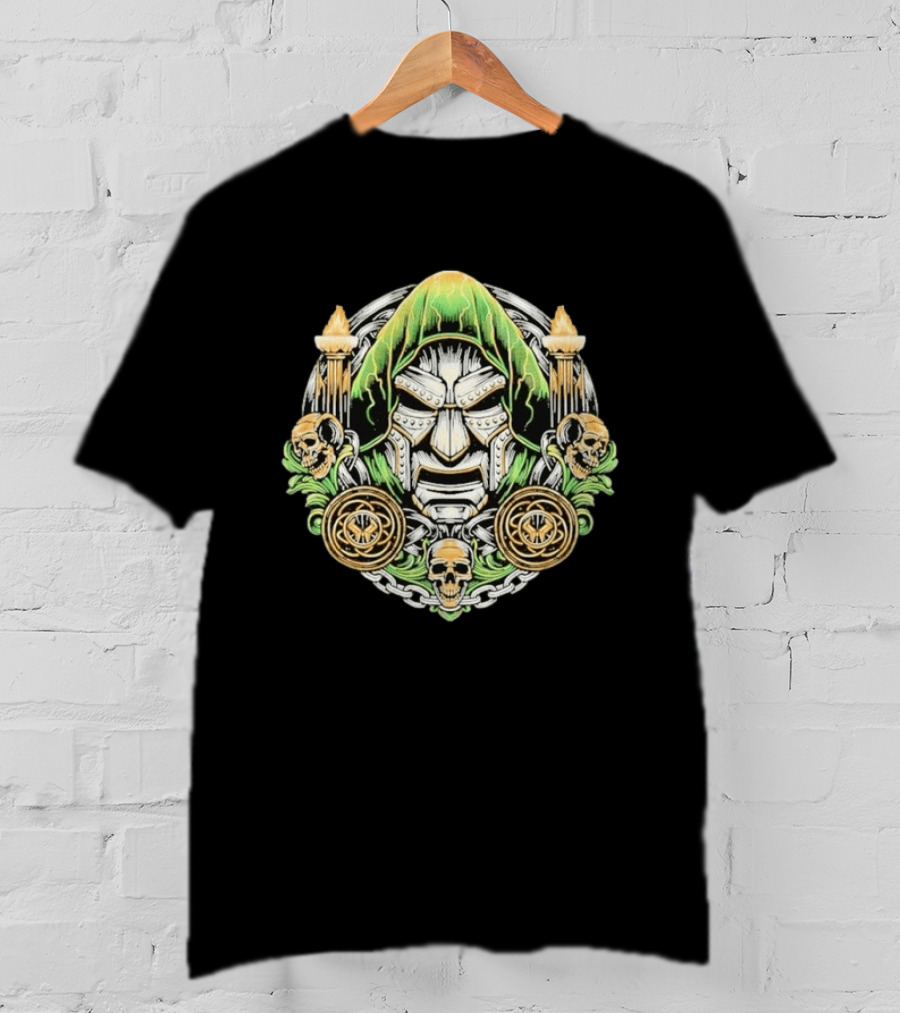 Doctor Doom Welcome To The Age Of Doom Skull And Torches T-Shirt