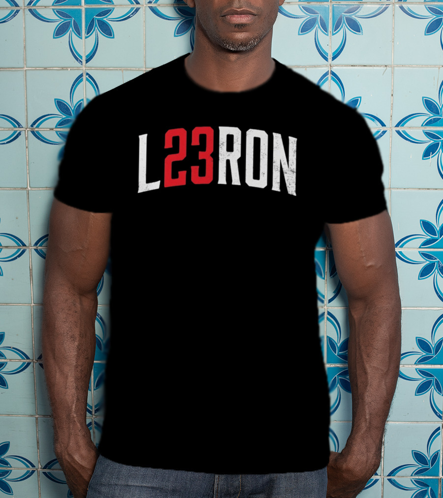 L23Ron Distressed LeBron James NBA Basketball T-Shirt