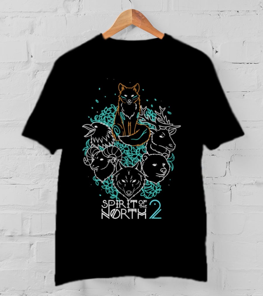 Spirit Of The North 2 Animal Forest Wildlife Fox Bear Deer Wolf T-Shirt