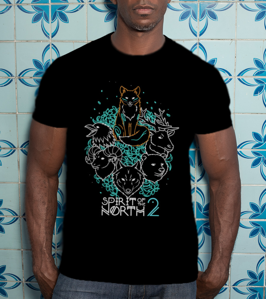 Spirit Of The North 2 Animal Forest Wildlife Fox Bear Deer Wolf T-Shirt