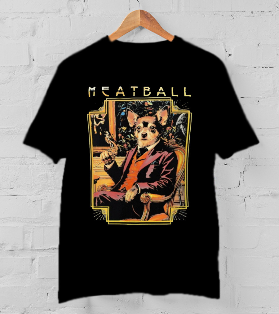 Meatball Chihuahua In Classic Suit Smoking Dapper T-Shirt