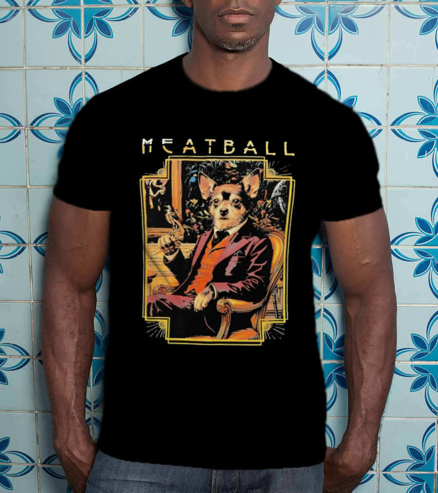 Meatball Chihuahua In Classic Suit Smoking Dapper T-Shirt