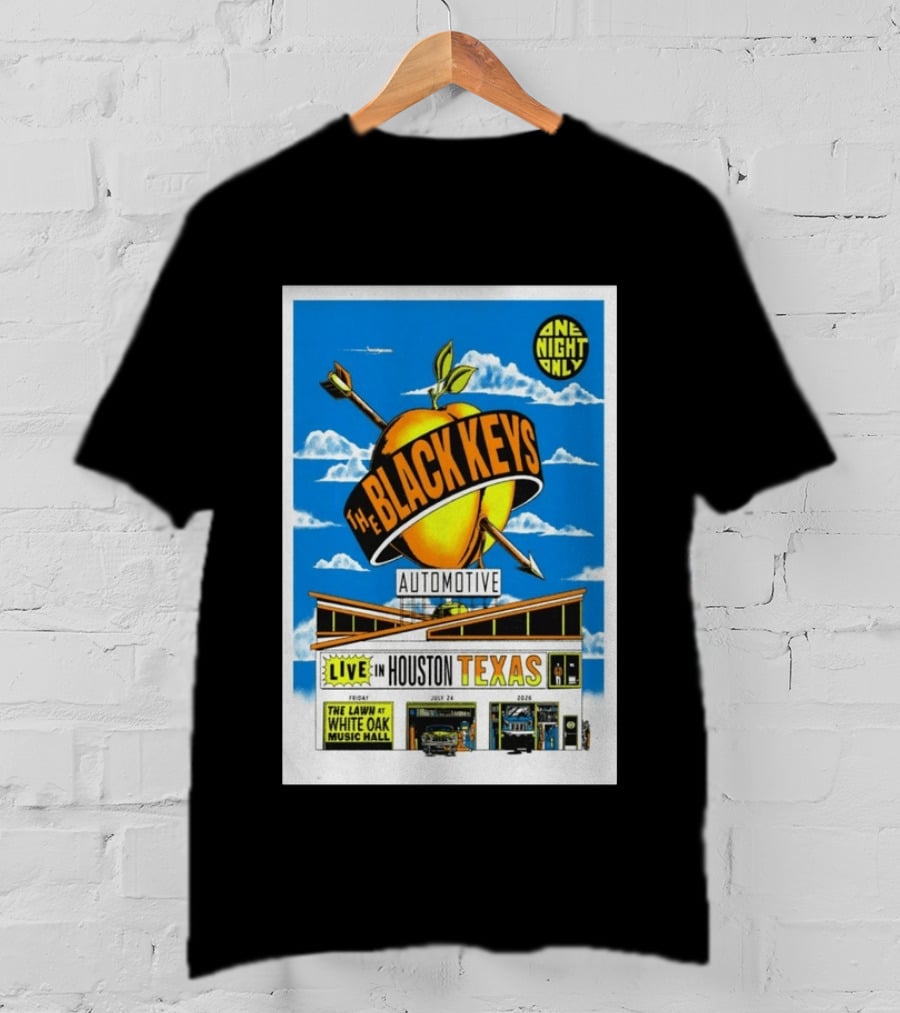 The Black Keys Live Houston Texas July 24 2026 One Night Only White Oak Music Hall T-Shirt