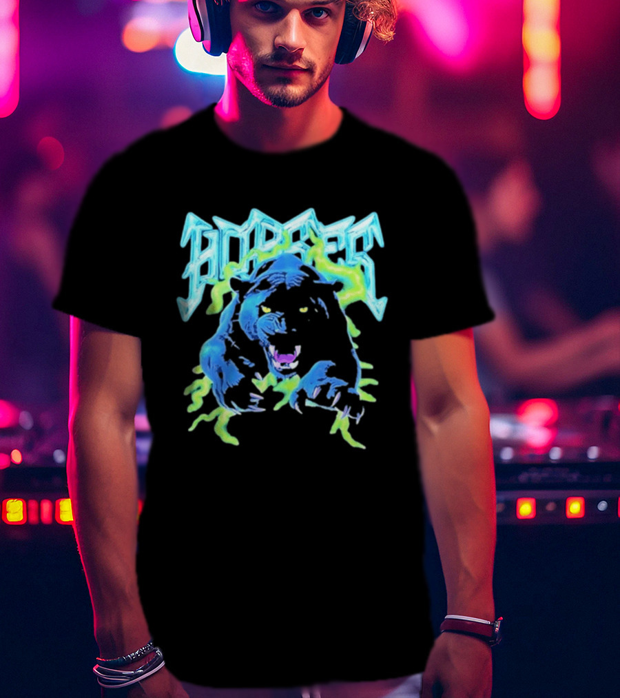 Horses Panther Lightning Metal Band Roar T-Shirt