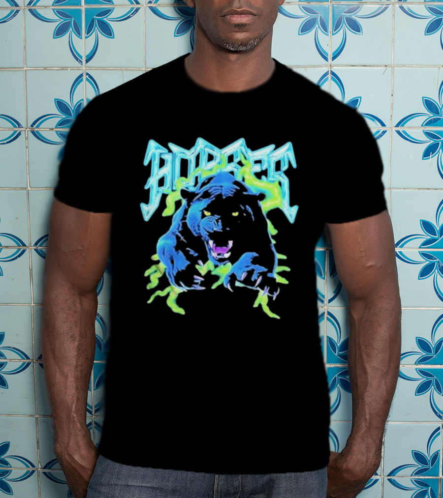 Horses Panther Lightning Metal Band Roar T-Shirt