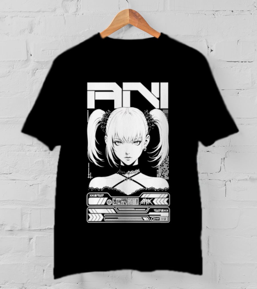 Misa Amane Death Note Anime Ani Grok Kawaii Gothic Style Pigtails T-Shirt