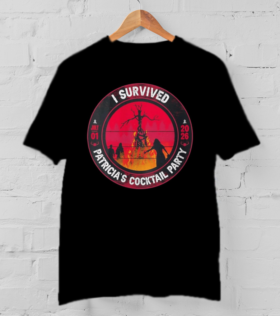 I Survived Patricia's Cocktail Party July 01 2026 Witchy Bonfire Dark Forest T-Shirt