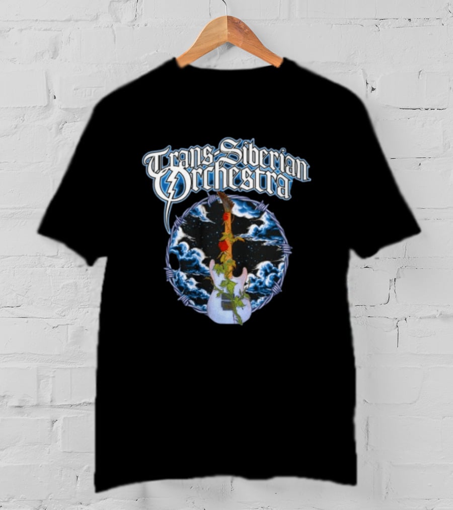 Trans Siberian Orchestra Cloud Guitar With Barbed Wire And Roses T-Shirt