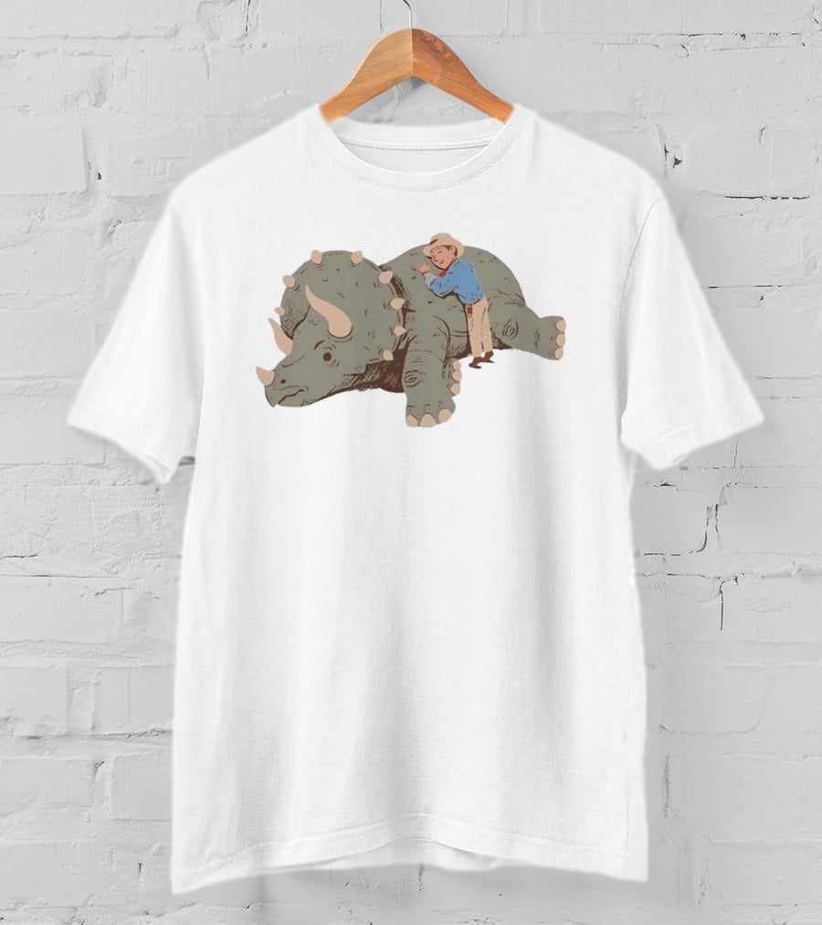 Be Kind Cowboy Embraces Friendly Triceratops Dinosaur T-Shirt