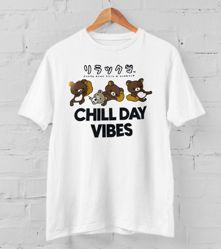 Rilakkuma Chill Day Vibes San X Kawaii Relaxing Bear Japanese T-Shirt