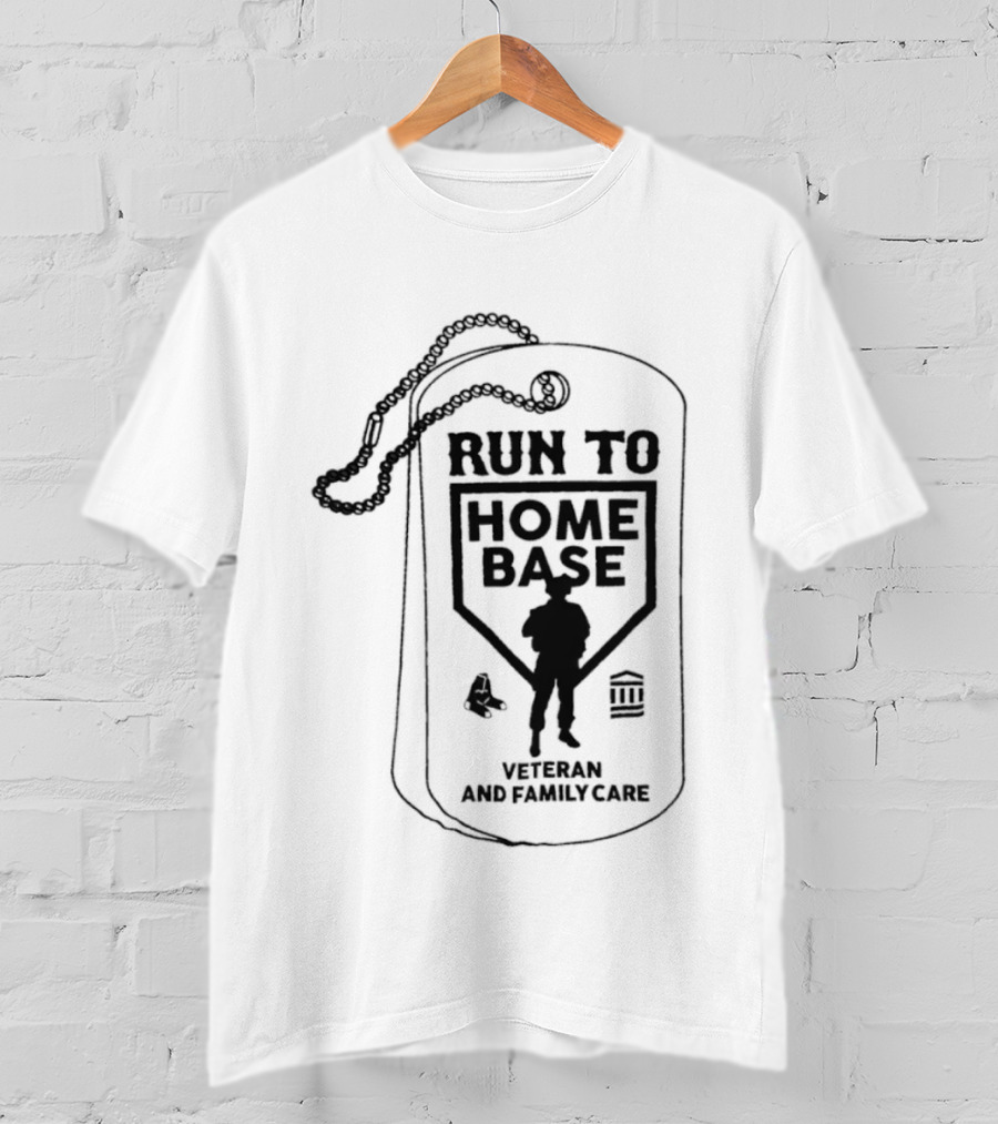 Run To Home Base Veteran And Family Care Dog Tag T-Shirt