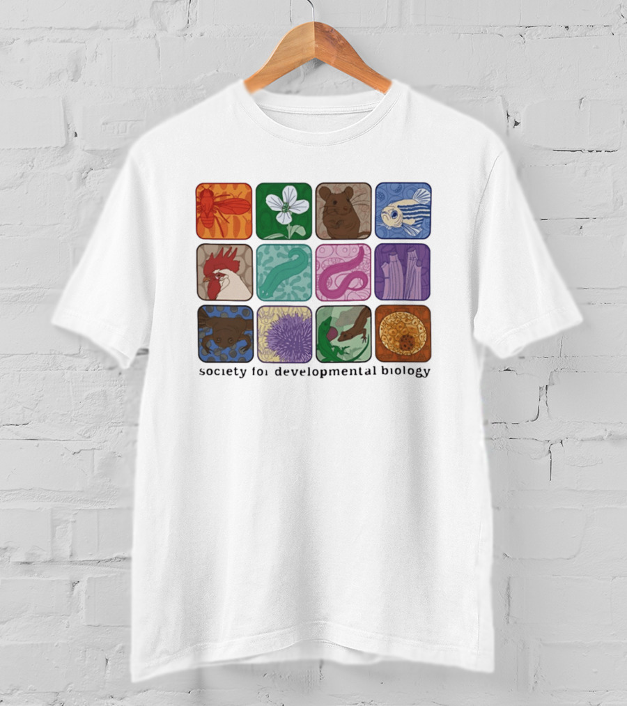 Society For Developmental Biology Organism Insect Flower Rodent Fish Chicken Worm Frog Cells T-Shirt