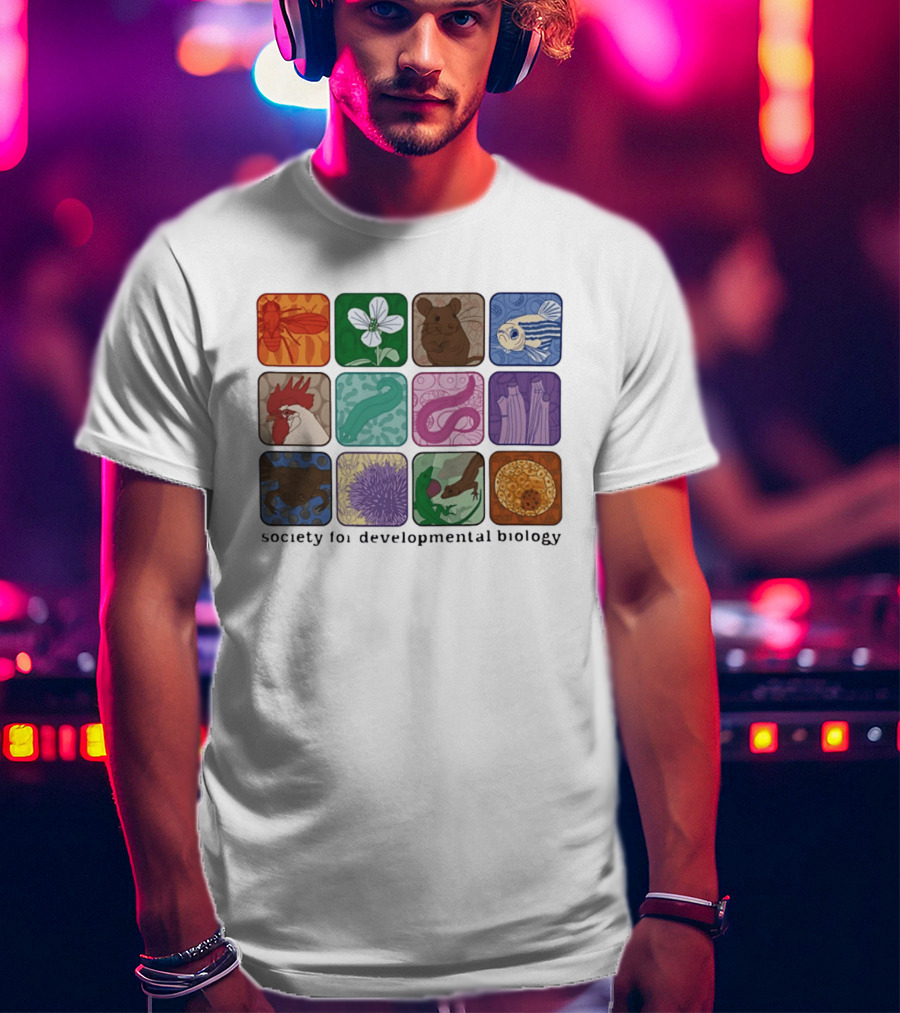 Society For Developmental Biology Organism Insect Flower Rodent Fish Chicken Worm Frog Cells T-Shirt