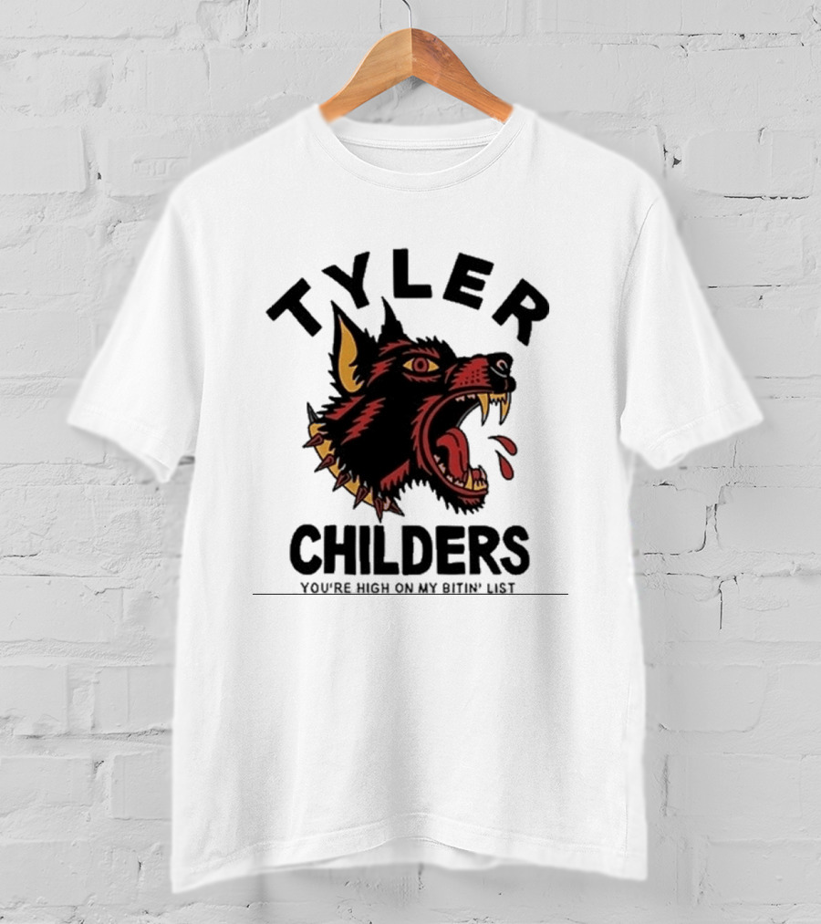 Tyler Childers You're High On My Bitin' List Wolf Head Spike Collar T-Shirt