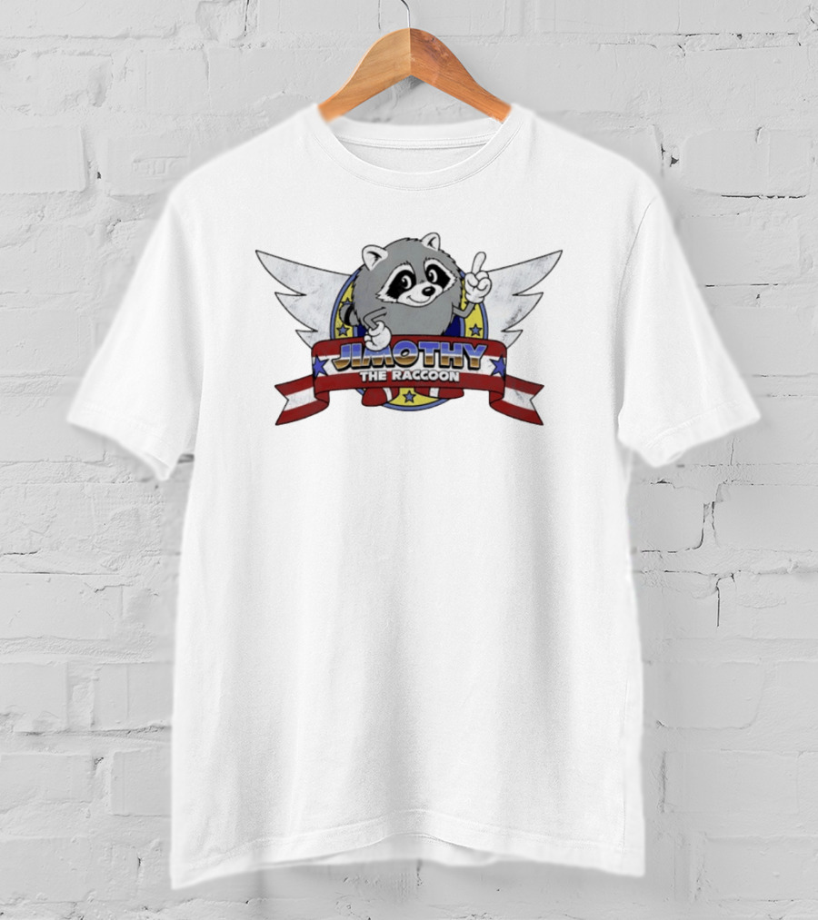 Jimothy The Raccoon Stars And Stripes Winged T-Shirt
