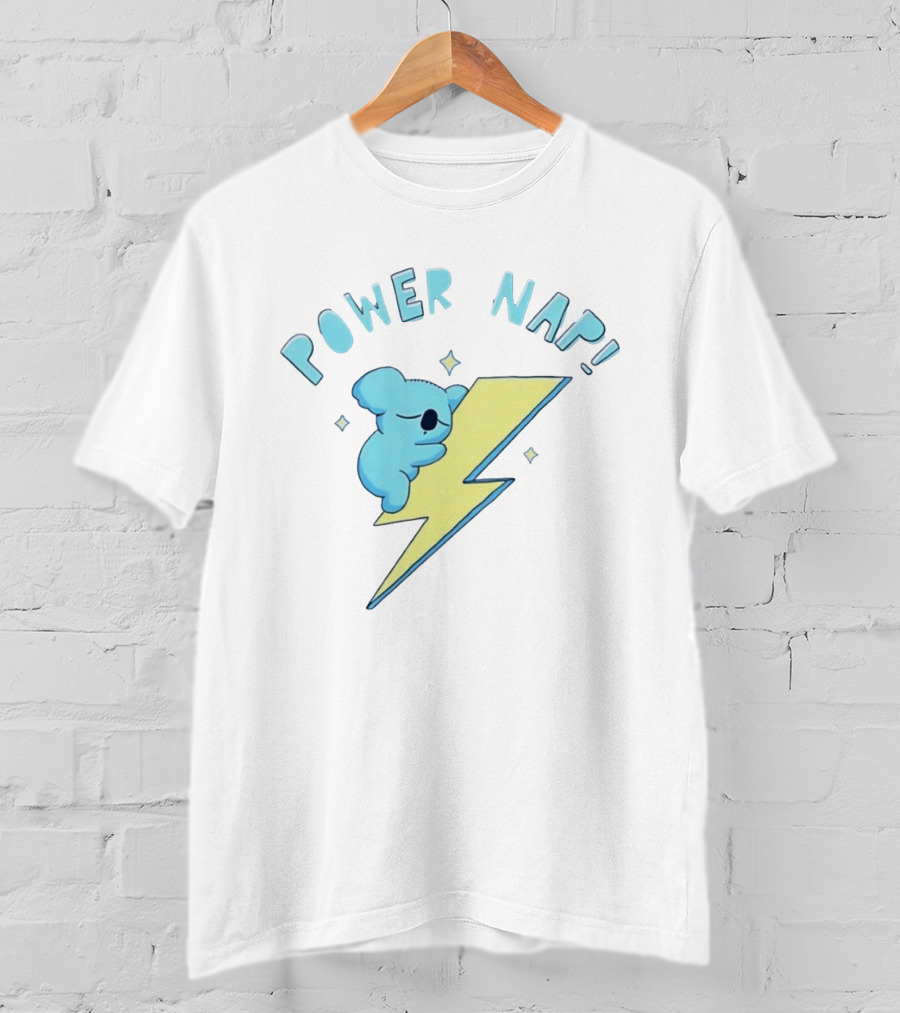 Koala Power Nap Sleeping On Lightning Bolt T-Shirt