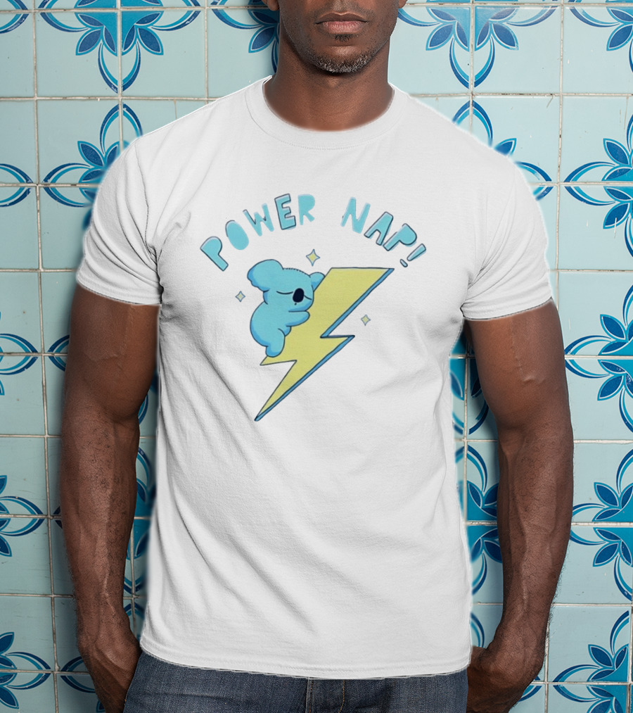 Koala Power Nap Sleeping On Lightning Bolt T-Shirt