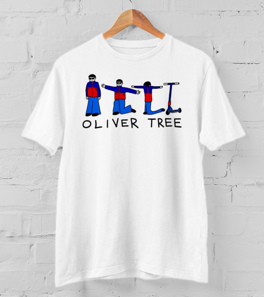 Oliver Tree Cartoon Characters With Scooter Pose T-Shirt