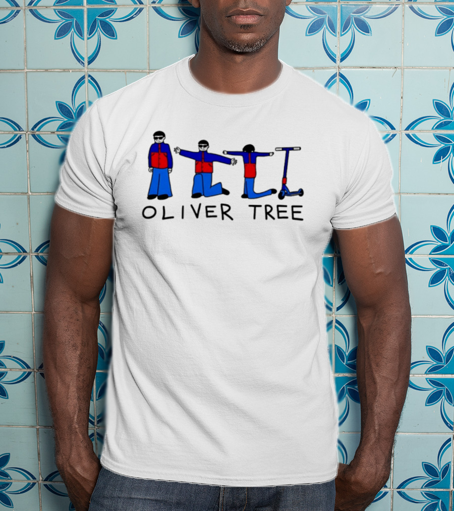 Oliver Tree Cartoon Characters With Scooter Pose T-Shirt