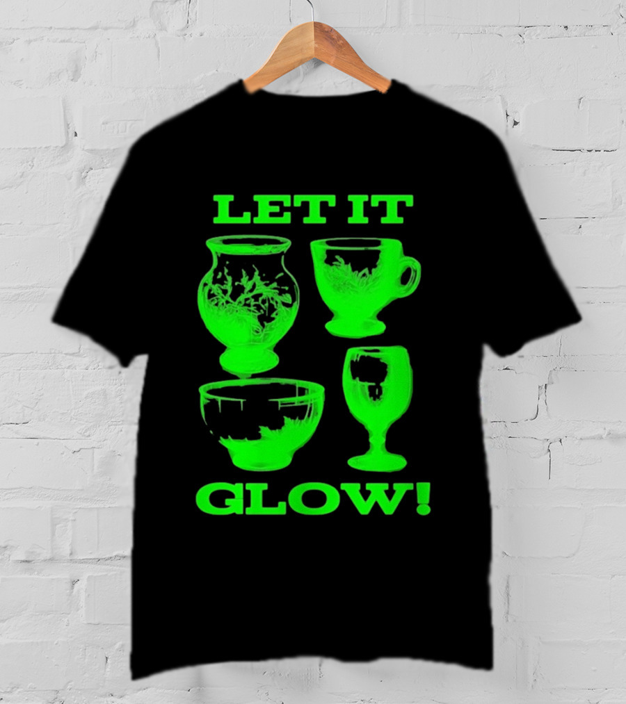 Let It Glow Uranium Glassware Vaseline Glass Vintage Collectors Neon Green T-Shirt