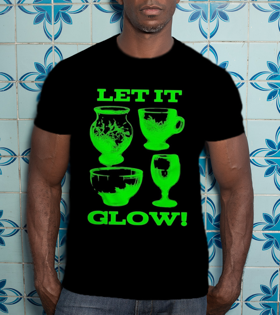 Let It Glow Uranium Glassware Vaseline Glass Vintage Collectors Neon Green T-Shirt