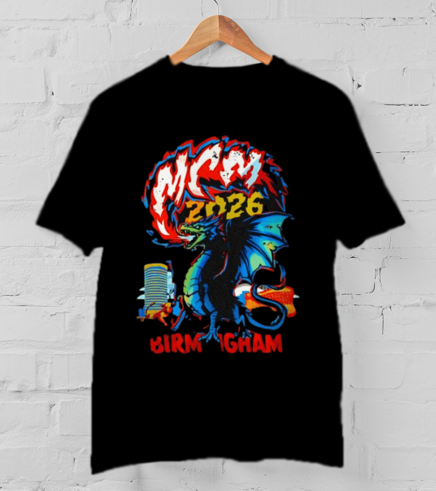 MCM 2026 Birmingham Dragon Fire Skyline Bull Event Souvenir T-Shirt