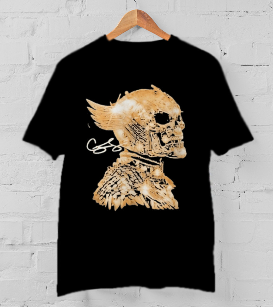 Chris Brown Gold Skull Breezy Wings And Feathers T-Shirt
