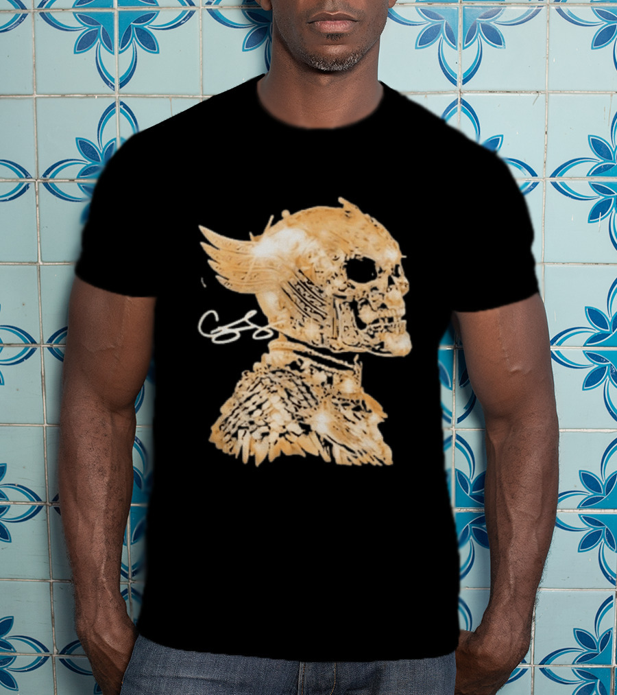 Chris Brown Gold Skull Breezy Wings And Feathers T-Shirt