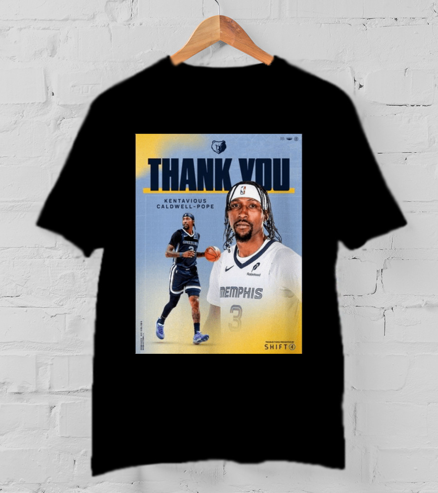 Thank You Kentavious Caldwell Pope Memphis Grizzlies Basketball 3 NBA Fan T-Shirt