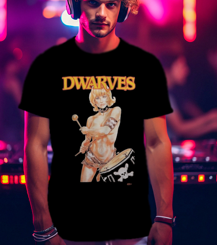 Dwarves Drummer Girl Fantasy T-Shirt