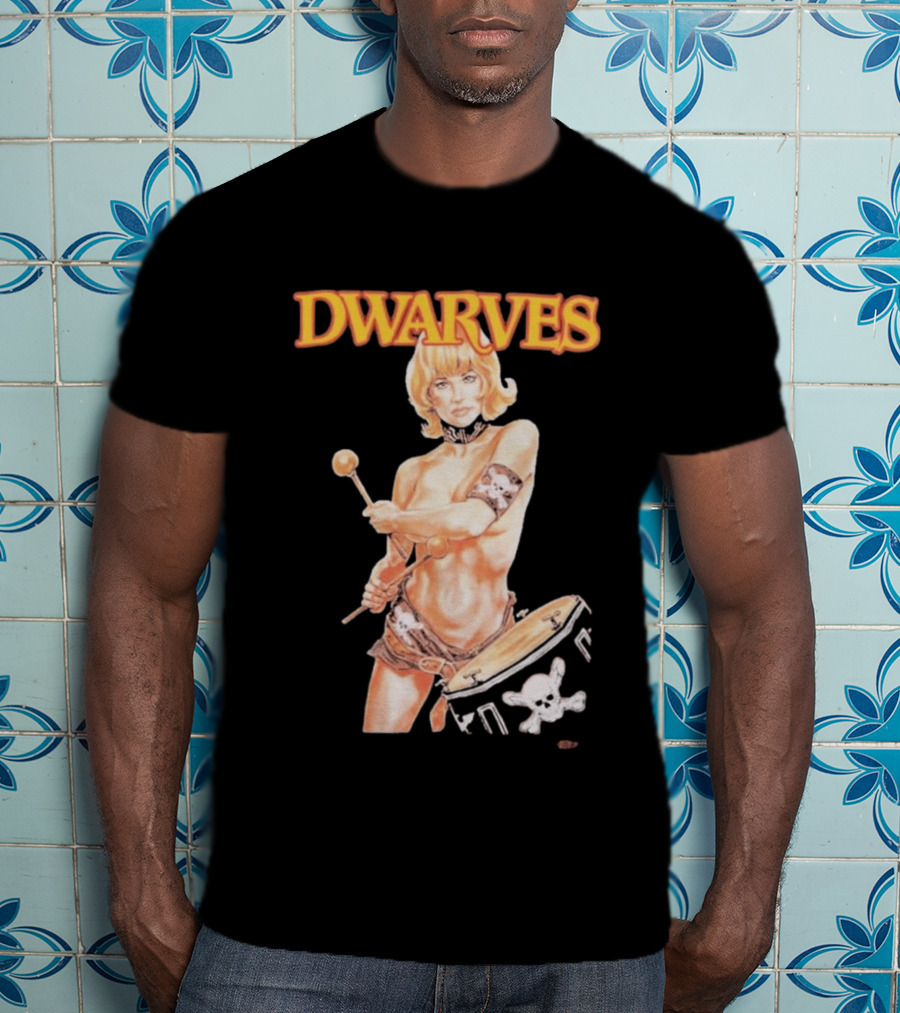 Dwarves Drummer Girl Fantasy T-Shirt