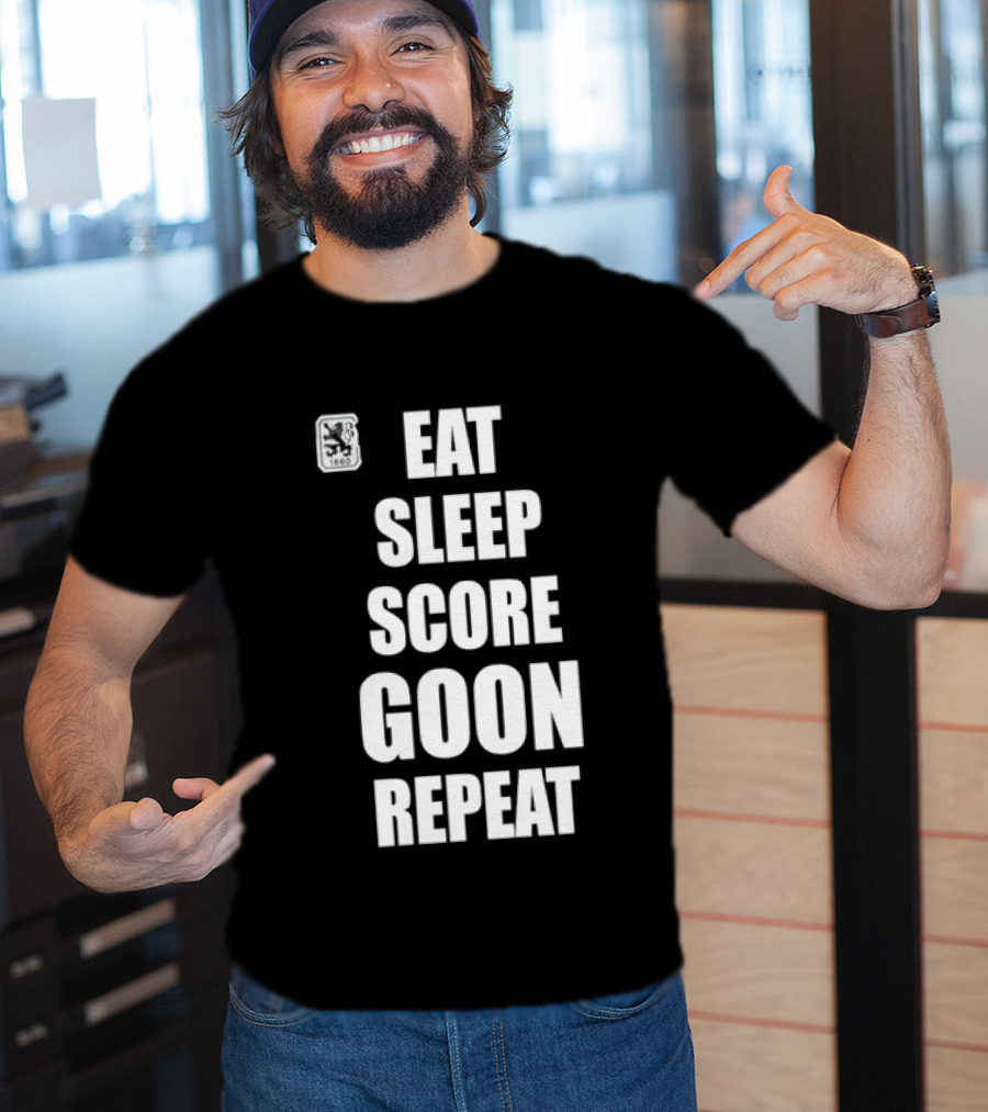 TSV 1860 Munich Eat Sleep Score Goon Repeat Football Fan T-Shirt