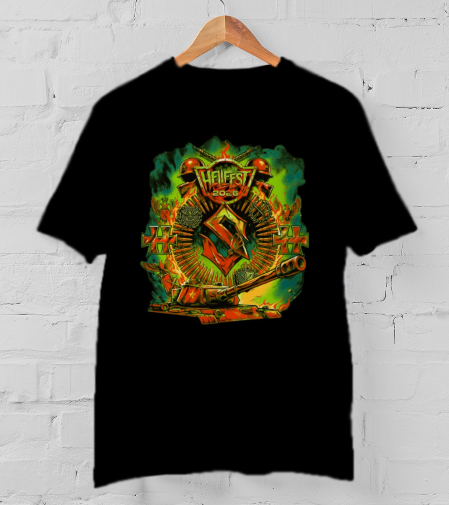 Sabaton Hellfest 2026 Event Flame Tank Skull Cross T-Shirt