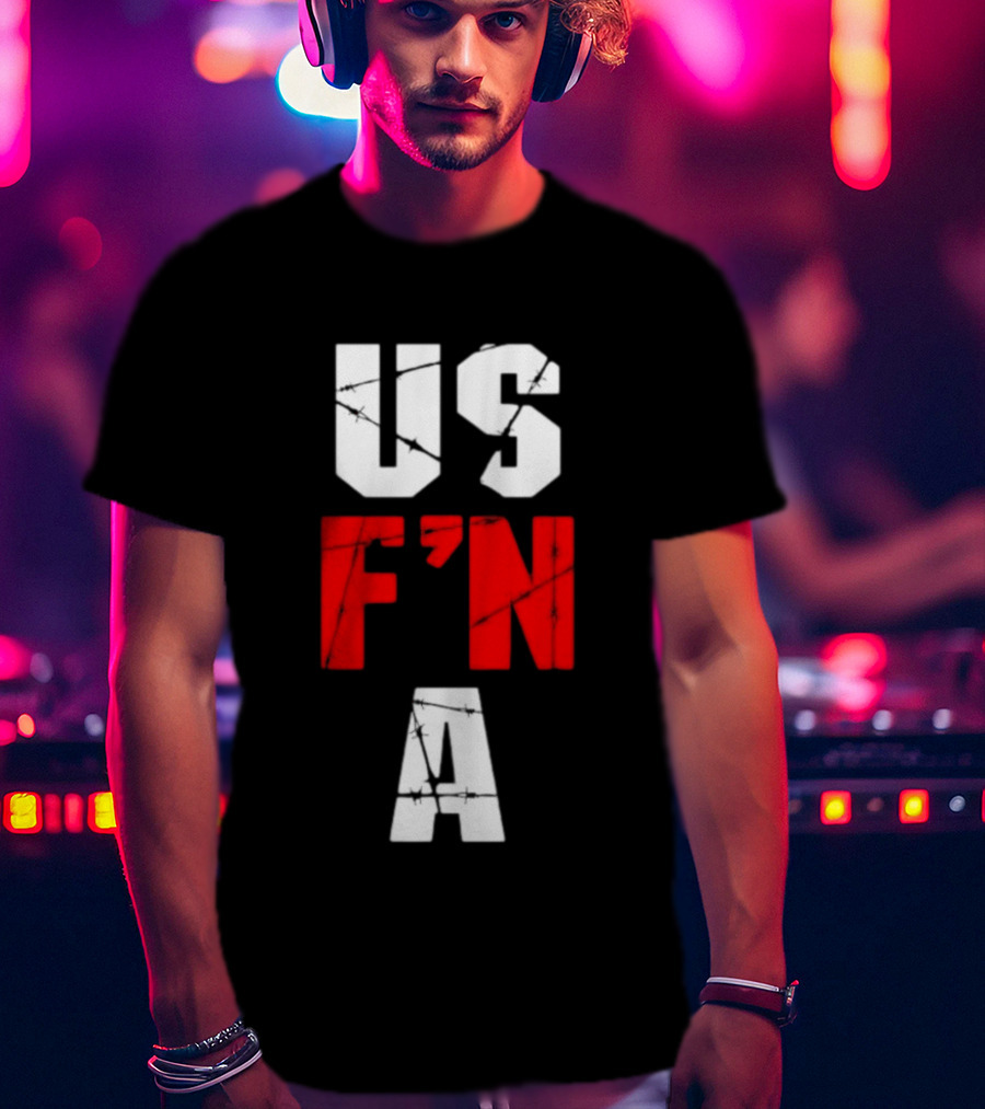United States US F N A Barbed Wire T-Shirt