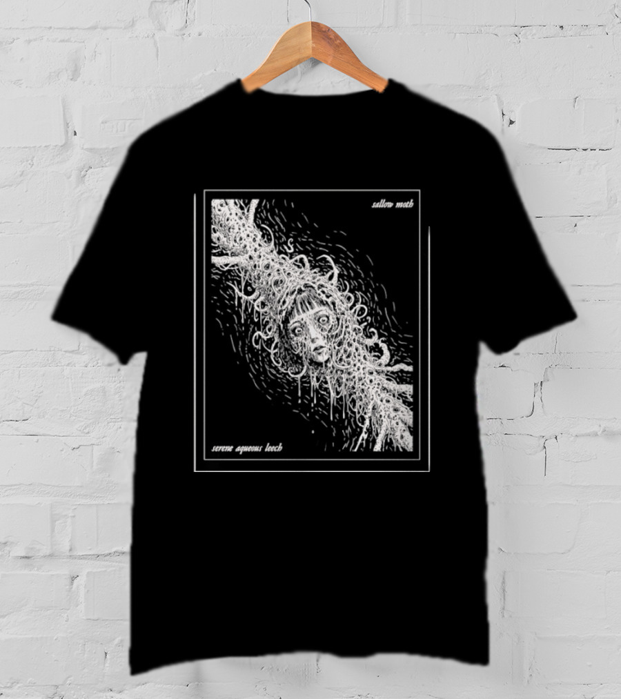 Sallow Moth Serene Aqueous Leech Surreal Horror Waveform T-Shirt