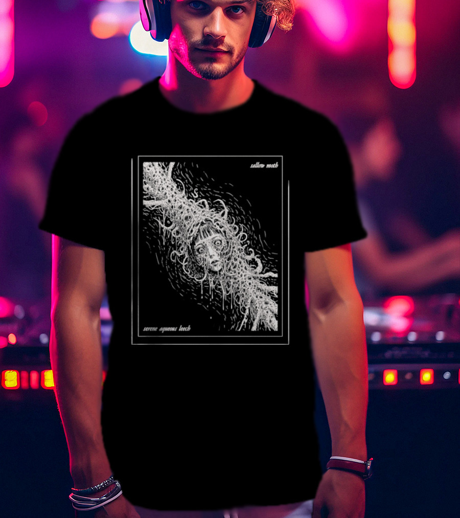 Sallow Moth Serene Aqueous Leech Surreal Horror Waveform T-Shirt