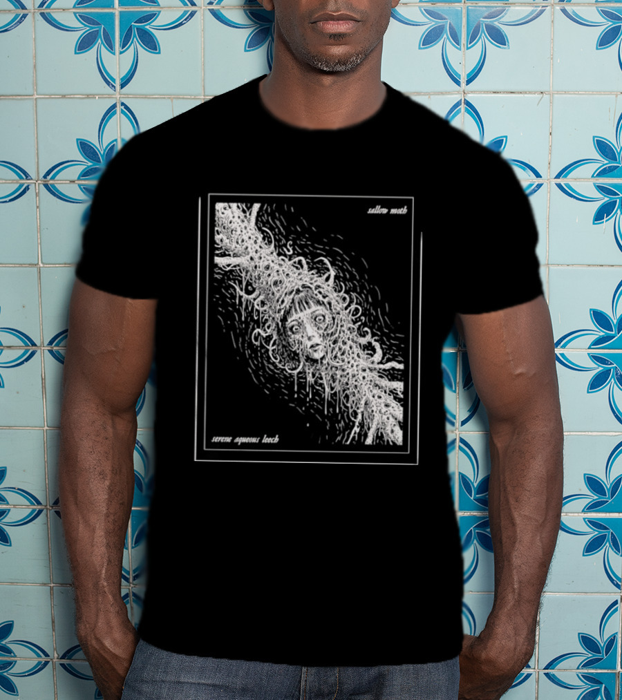 Sallow Moth Serene Aqueous Leech Surreal Horror Waveform T-Shirt