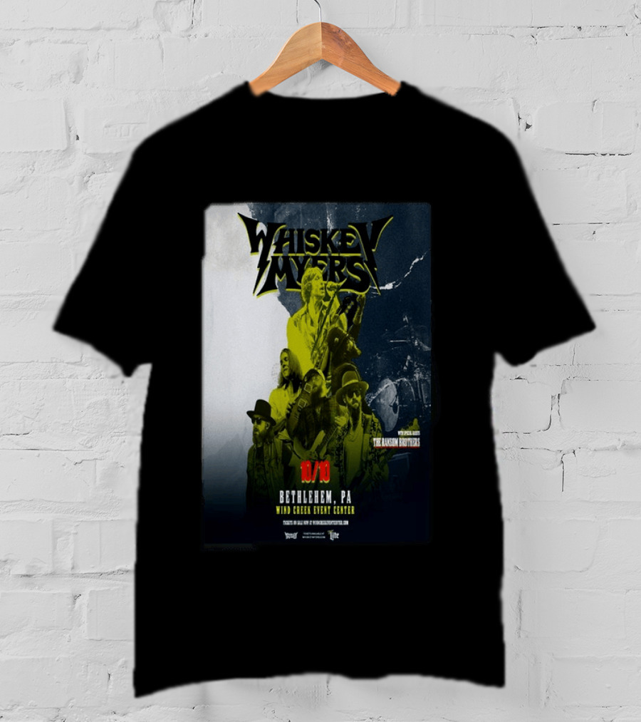 Whiskey Myers Bethlehem PA Concert October 10 2026 Wind Creek Event Center Featuring The Allman Betts Band T-Shirt