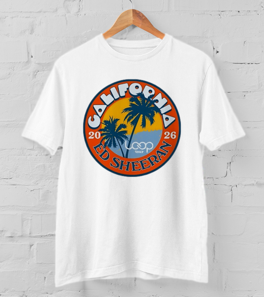 California 2026 Ed Sheeran Loop Tour Palm Trees Circle T-Shirt