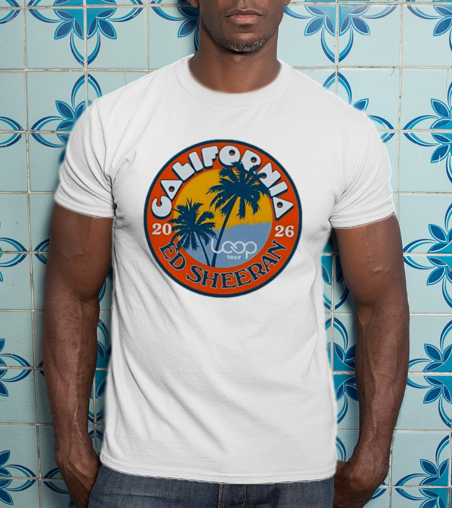California 2026 Ed Sheeran Loop Tour Palm Trees Circle T-Shirt